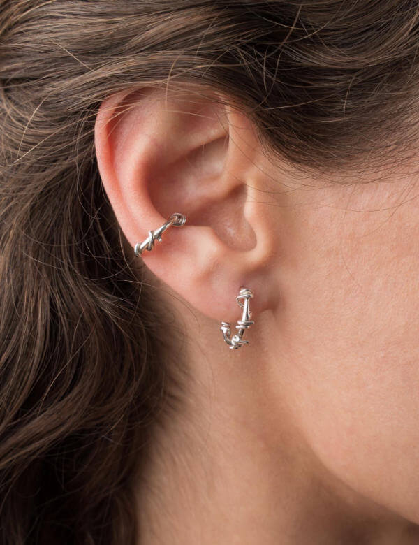SILVER EAR CUFFS